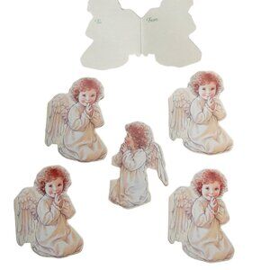 RARE Bundle of 6 Vintage Angel Miniature/Small Gift Tags/Cards, 1989 Merrimack